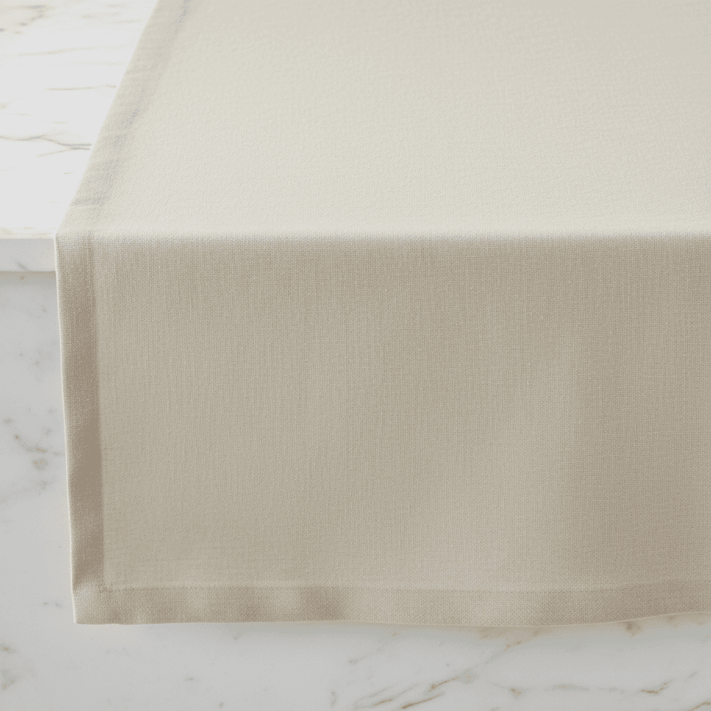 Beige linen tablecloth, ballpoint ink — after